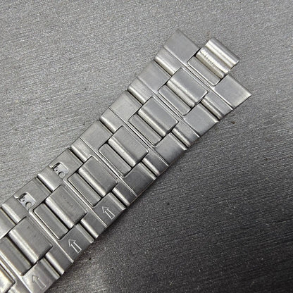 Seiko Bracelet 7mm Stainless Steel Silver Tone Tri Folding Clasp Vintage14
