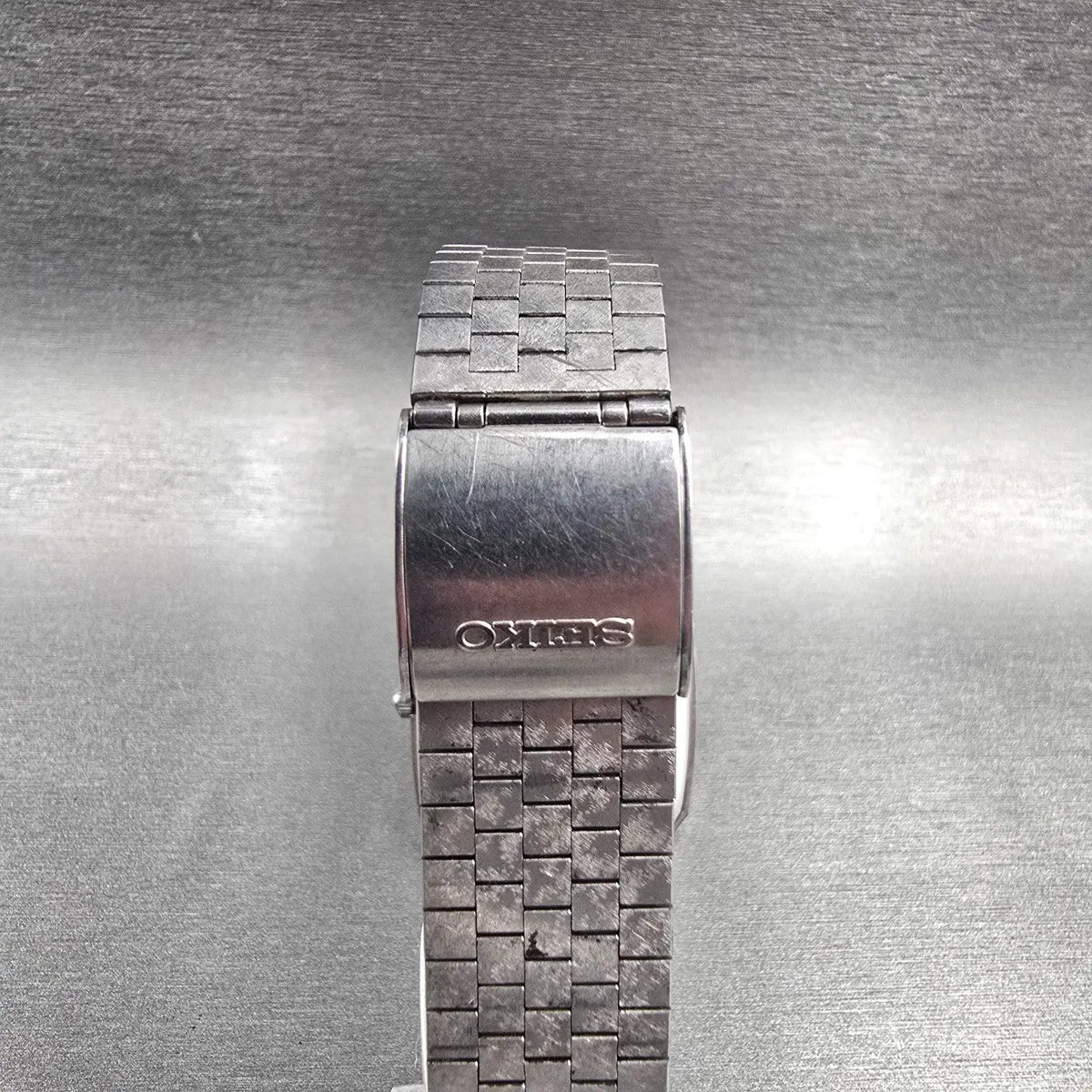 Seiko Watch Men 33mm Silver Dial Silver Tone Date Rectangle 0842-5010 New Batt7