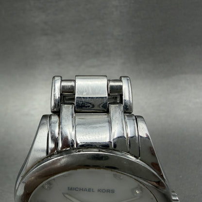 Michael Kors Watch Women 40mm MOP Dial Silver Tone Round MK5325 New battery4