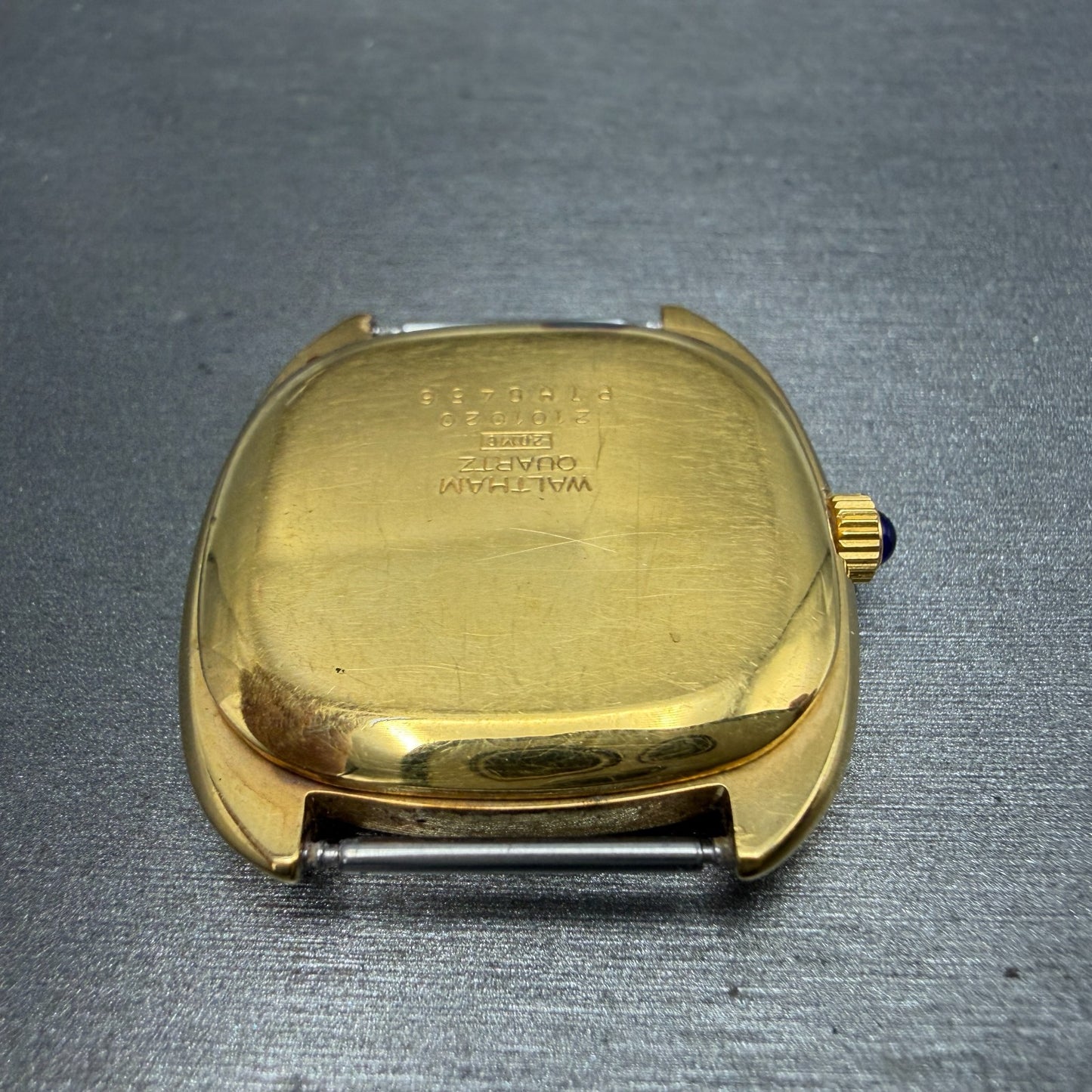 Waltham Maxim Watch Men 32mm Silver Dial Gold Plated Rectangle 2101020 PARTS10