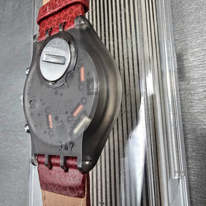 Swatch Chrono Atz Eco Watch Men 37mm Blue Dial Gray Case SCM401 New Battery NOS11