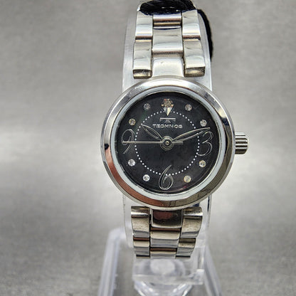 Technos Watch Women 19mm MOP Dial Silver Tone Round T1801 Bracelet New Battery0