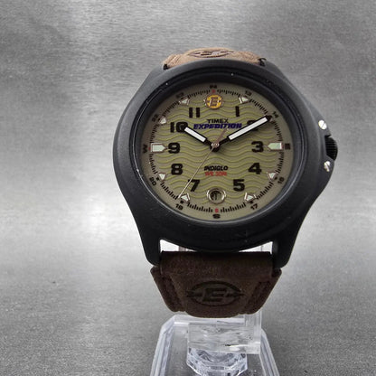 Timex Expedition Watch Men 39mm Green Dial Black Tone Date T47012 READ!!! NewBat5
