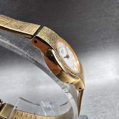 Seiko Watch Women 18mm White Dial Gold Tone Round 2Y00-0A49 New Battery Vintage3