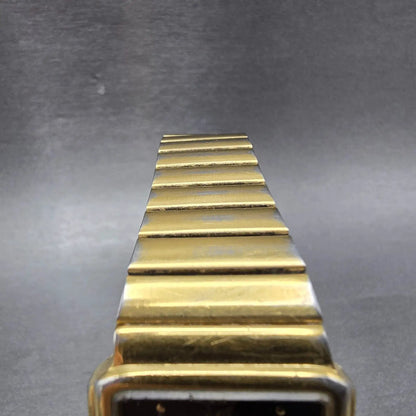 Gruen Tank Watch Men 27mm Black & Gold Dial Gold Tone Rectangle New Battery4