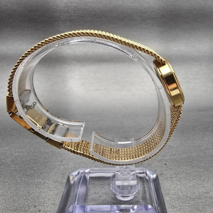Seiko Watch Women 21mm Gold Dial Gold Tone Oval 2320-5200 New Battery Vintage8