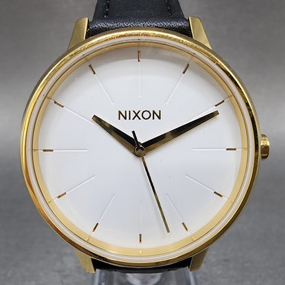 Nixon Kensington Watch Women 37mm White Dial Gold Tone Round New Battery1