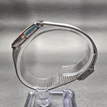 Skagen Watch Women 24mm MOP Dial Silver Tone Rectangle 396XSGS New Battery Mesh6