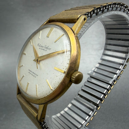 Citizen Deluxe Phynox Watch Men 34mm Silver Dial Gold Tone Manual 140809 PARTS3
