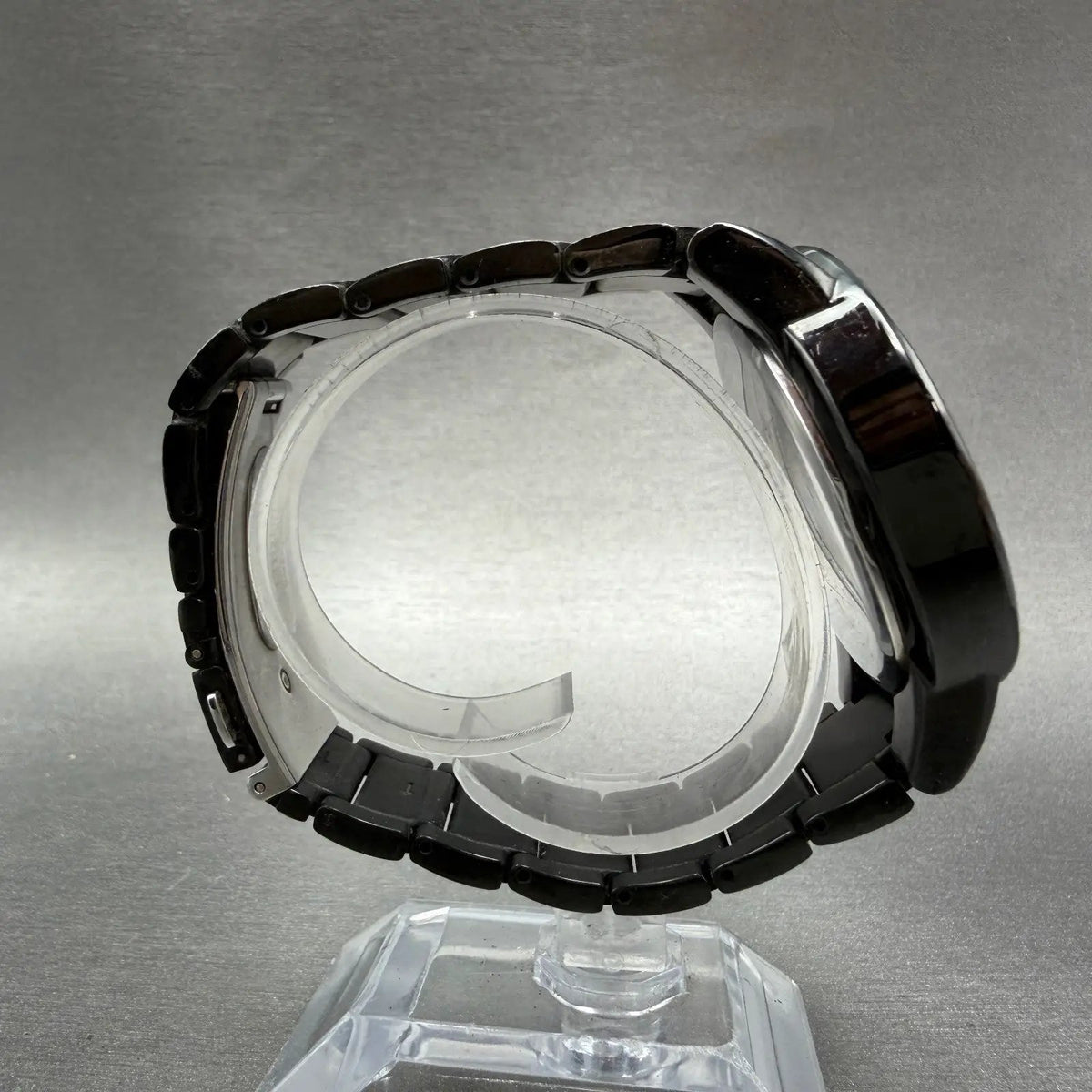 Citizen Axiom Eco-Drive Chronograph Watch Men 43mm Black Dial Black Tone Runs8