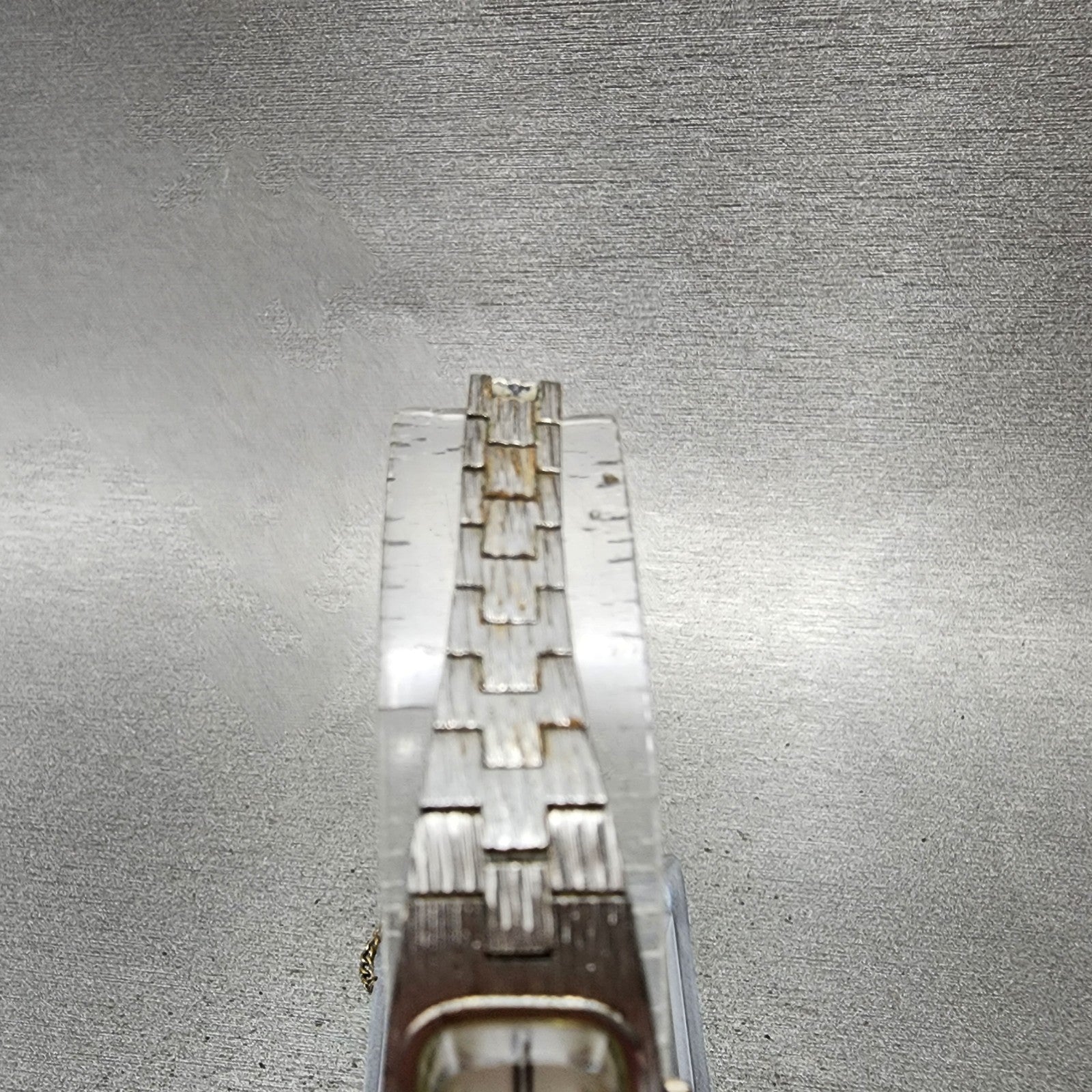 Seiko Tank Watch Women 14mm White Dial White Gold Plated Manual Wind Runs VTG4