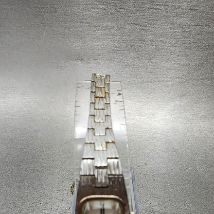 Seiko Tank Watch Women 14mm White Dial White Gold Plated Manual Wind Runs VTG4