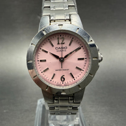 Casio Watch Women 24mm Pink Dial Silver Tone Round LTP-1177 New Battery 6580