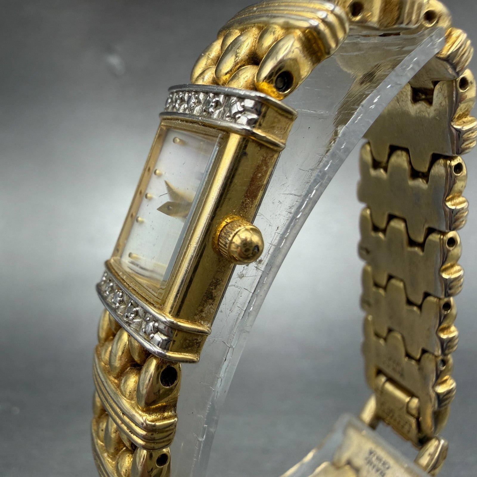 Citizen Elegance Tank Watch Women 13mm MOP Dial Gold Tone 5421-S64461 New Batt2