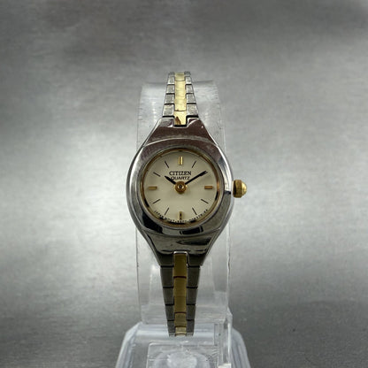Citizen Watch Women 17mm Cream Dial Two Tone Round 5920-S91531 New Battery VTG5