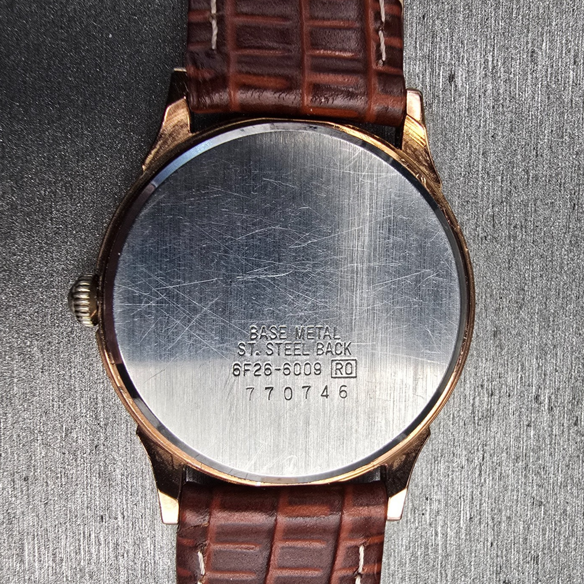 Seiko Watch Men 32mm Ivory Dial Gold Tone Daydate Round 6F26-6009 New Battery10