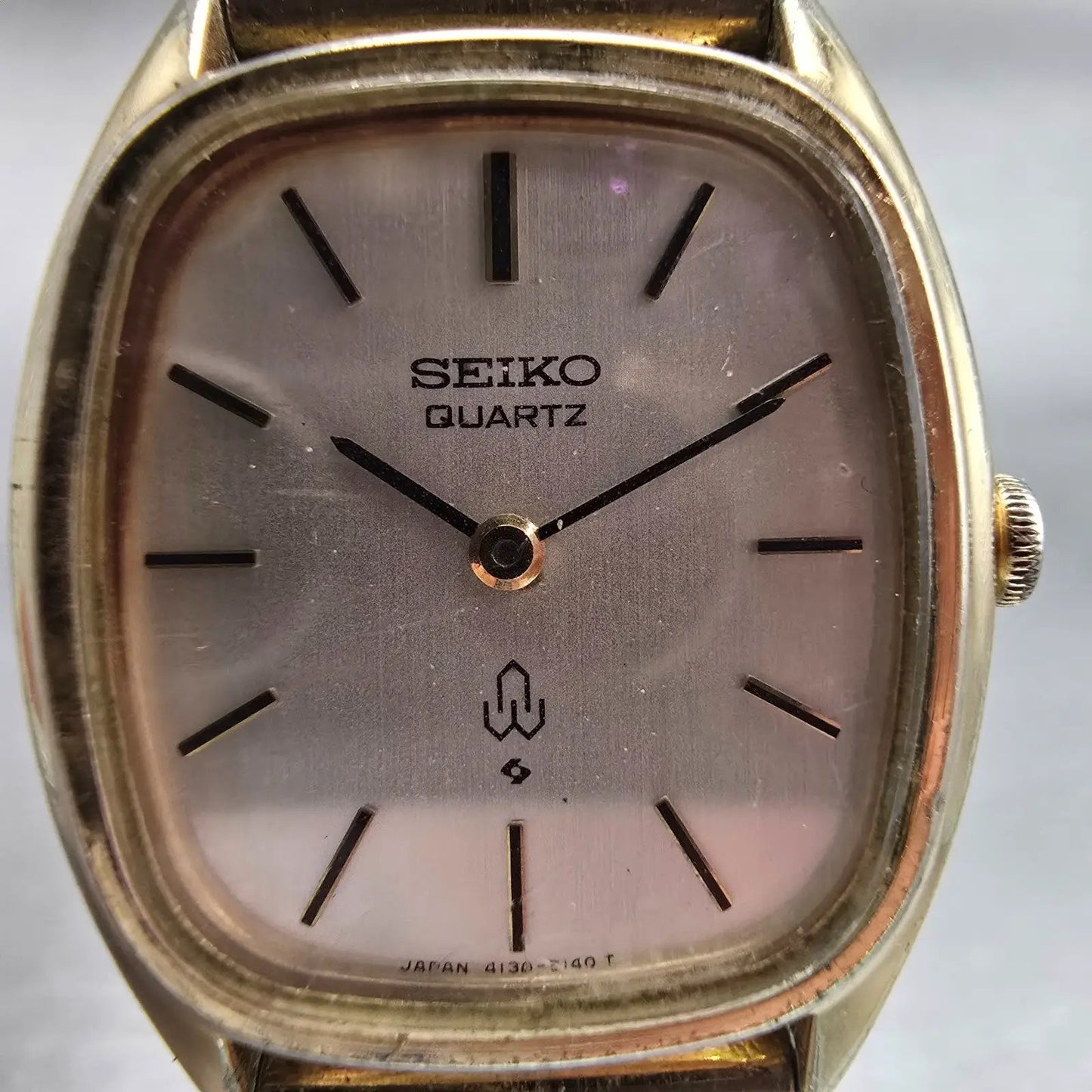 Seiko Watch Women 24mm Silver Dial Gold Tone Oval 4130-5160 New Battery Vintage1