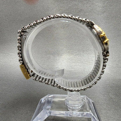 Bulova Watch Women 24mm Champagne Dial Two Tone Round Date New Battery VTG8