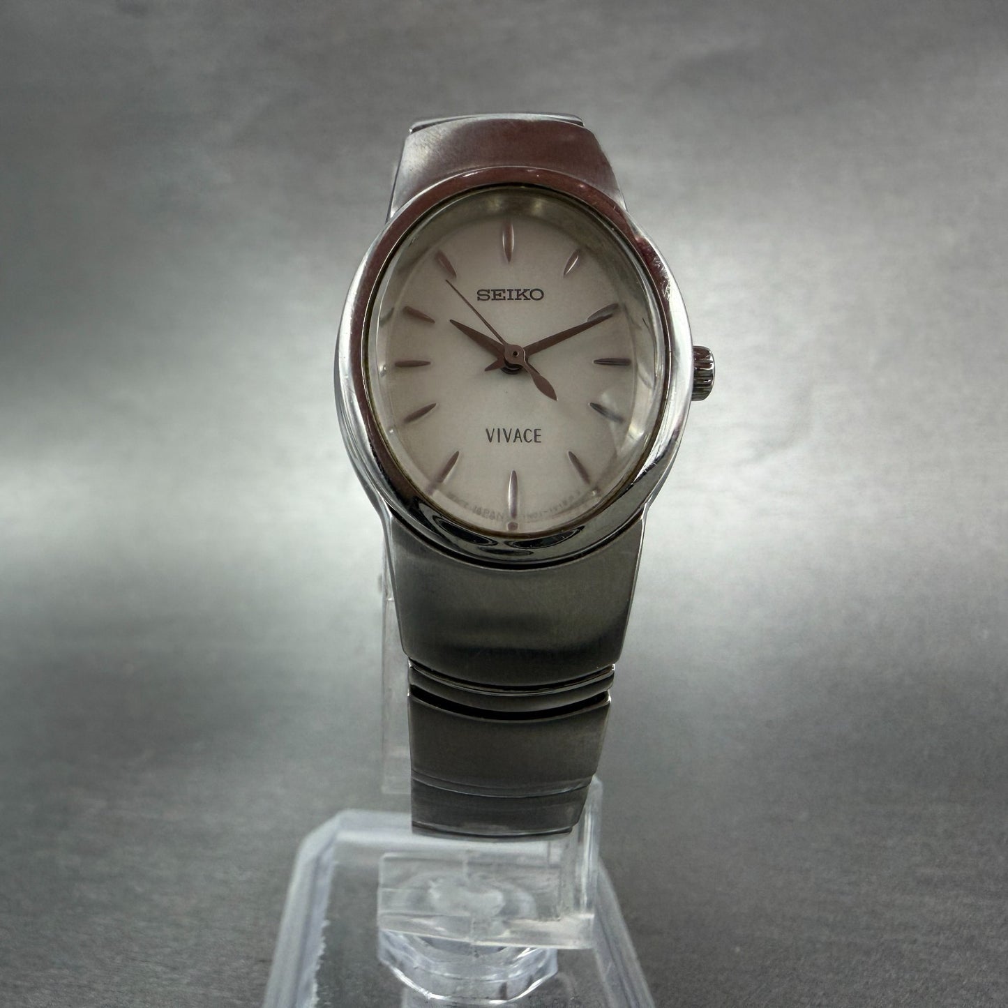 Seiko Vivace Watch Women 22mm White Dial Silver Tone Oval 1N01-5G50 New Battery5