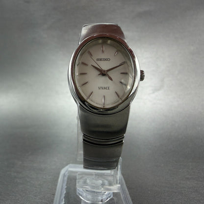 Seiko Vivace Watch Women 22mm White Dial Silver Tone Oval 1N01-5G50 New Battery5