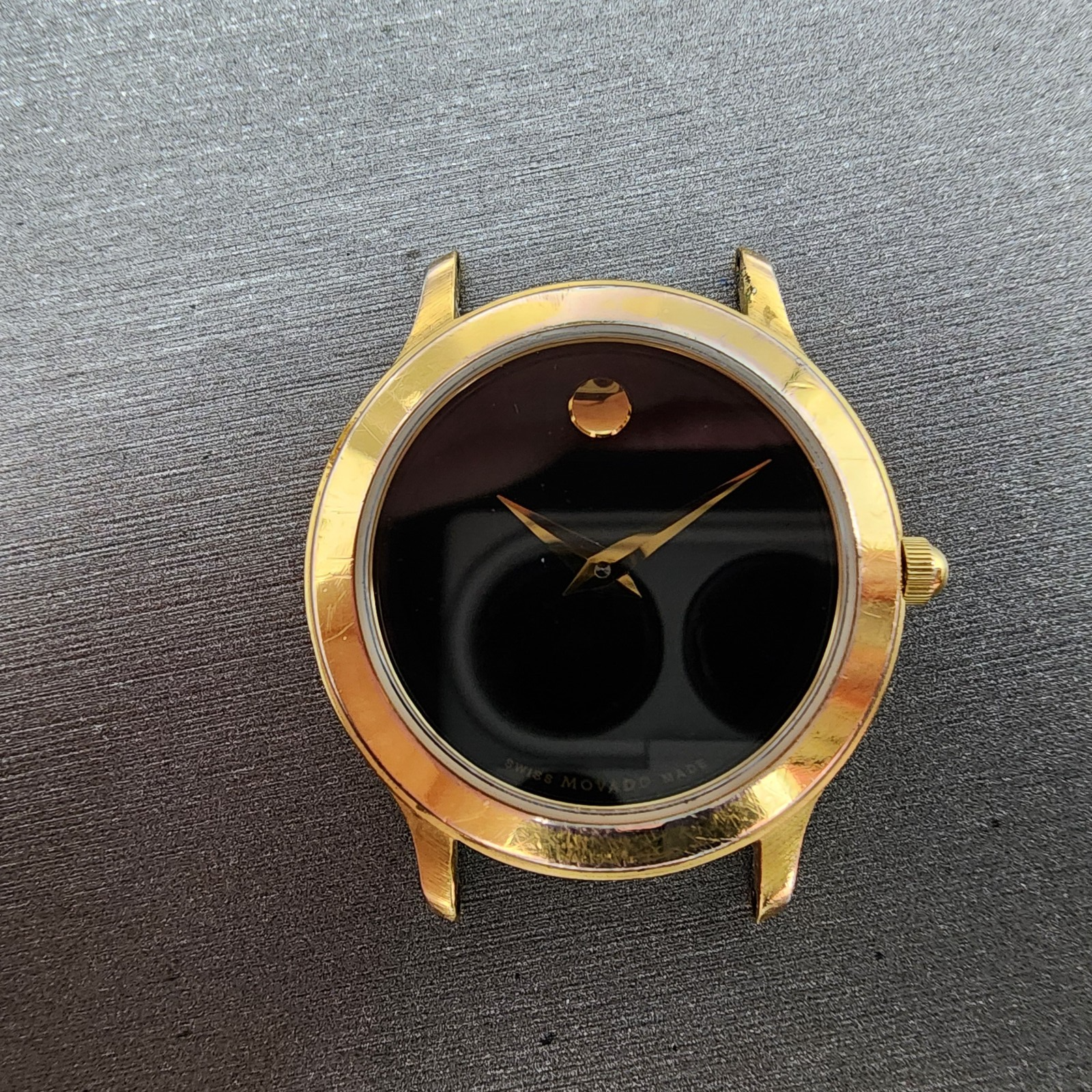 Movado Museum Watch Women 26mm Black Dial Gold Tone Round 87 E4 0814 New Batt0