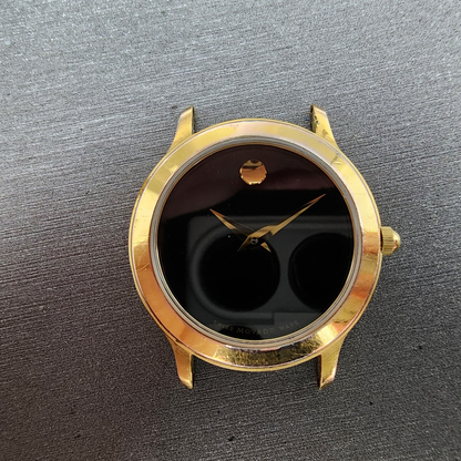 Movado Museum Watch Women 26mm Black Dial Gold Tone Round 87 E4 0814 New Batt0