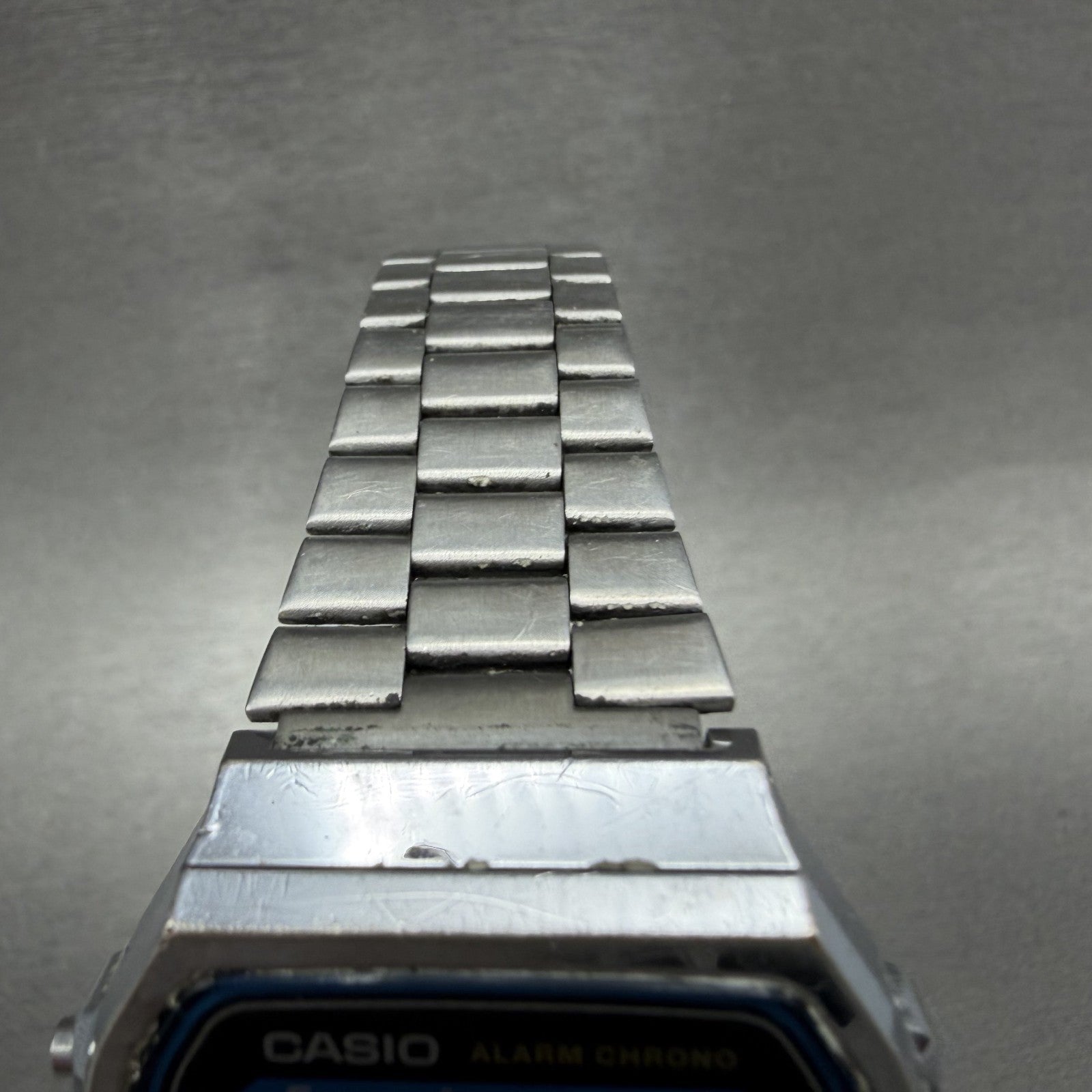 Casio A168 Illuminator Watch Men 36mm Digital Silver Tone Alarm Chrono NewBat A14