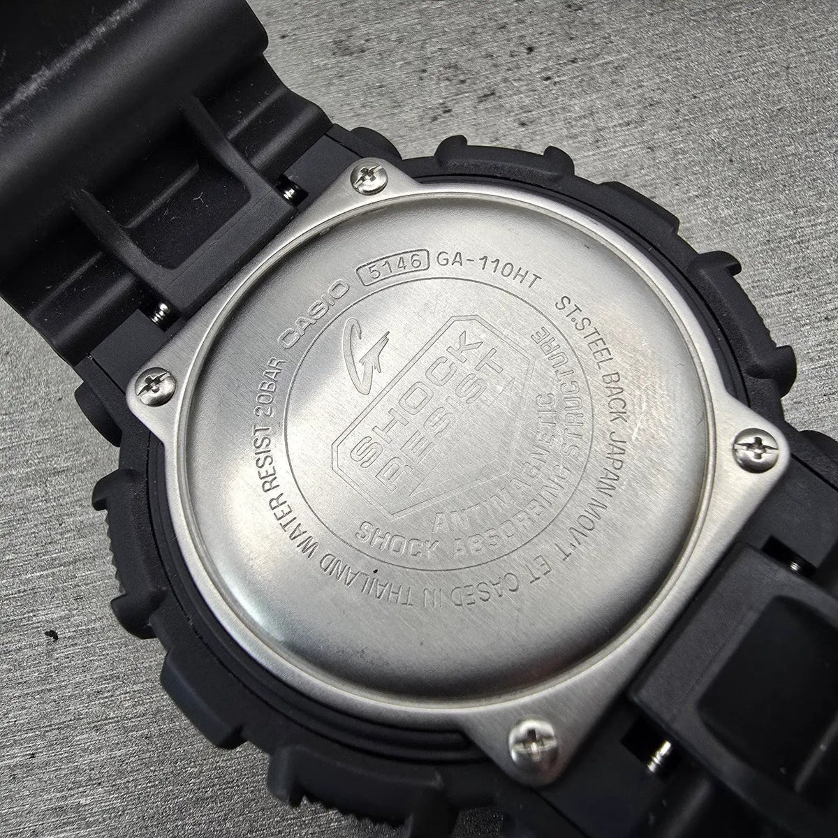 Casio G-Shock GA-110HT Watch Men 51mm Black Dial Black Chrono Alarm New Battery10