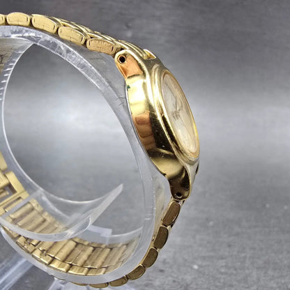 Seiko Watch Women 19mm Cream Dial Gold Tone Round Vintage V401-0988 New BatteryK3