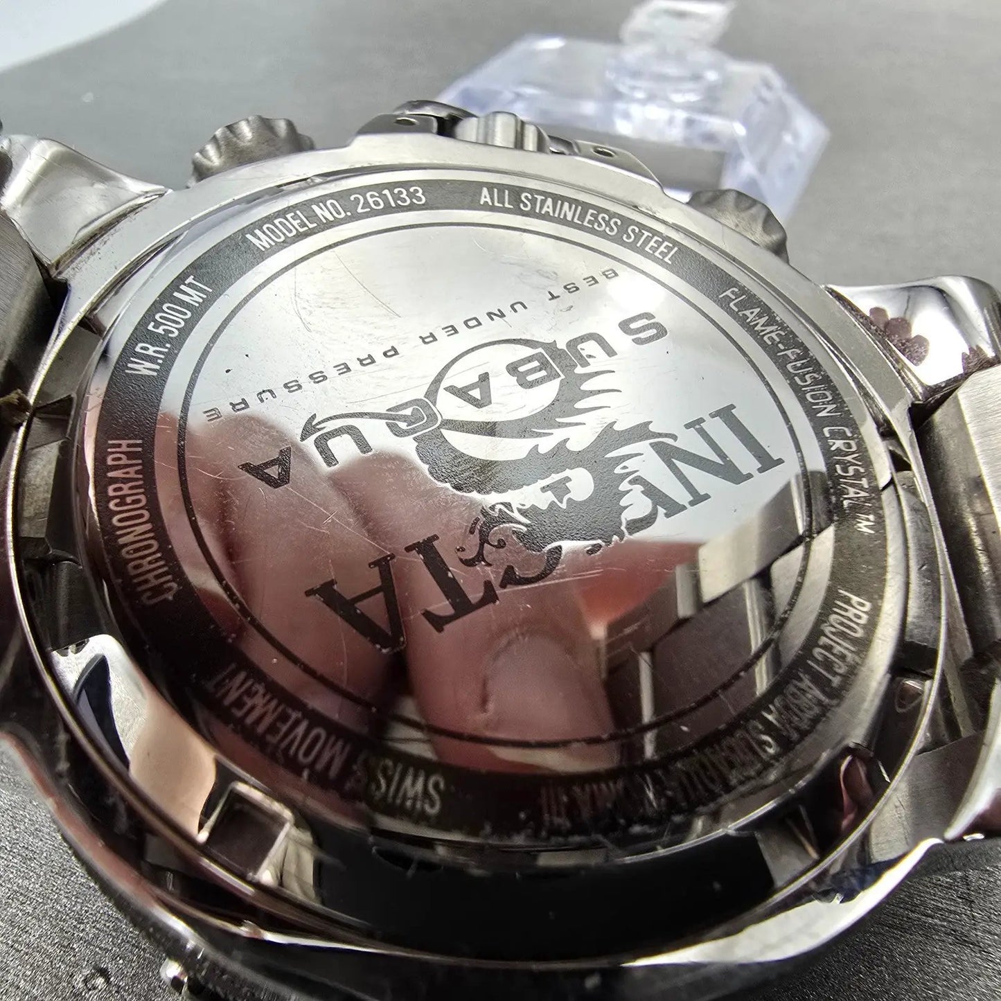 Invicta Sub Aqua Chronograph Watch Men 50mm Black Dial Silver Tone Blue New Batt9