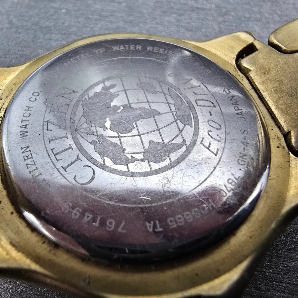 Citizen Solar Tech 180 Watch Men 38mm Gold Dial Gold Tone Date Round Works VTG9