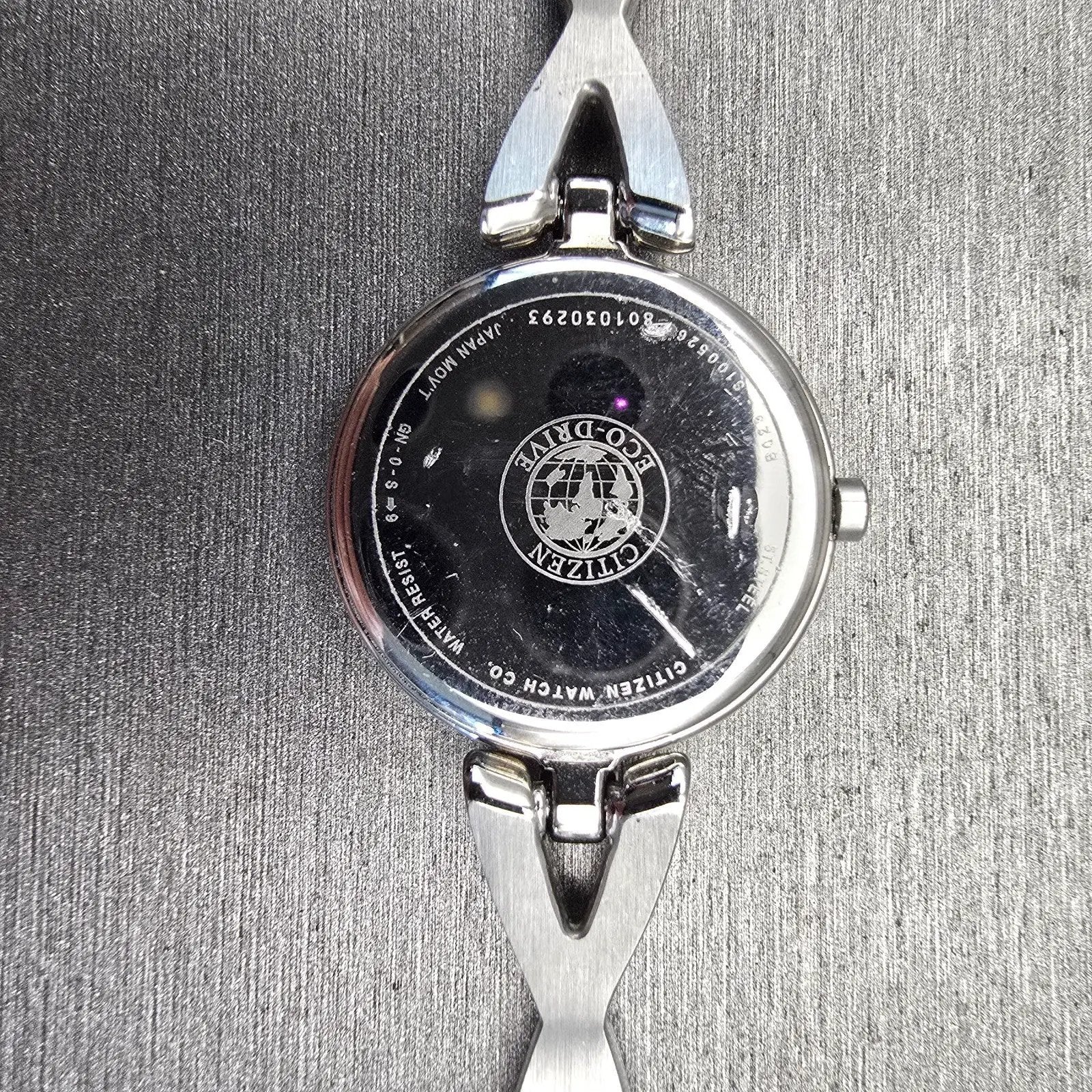 Citizen Eco-Drive Watch Women 23mm Black Dial Silver Tone B023-S100526 Works10