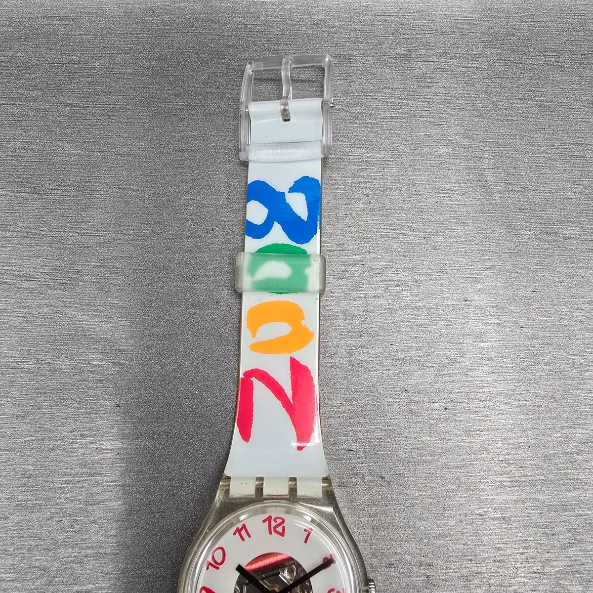 Swatch Paralympic Watch Men 35mm White Dial Clear Case Round GE213 New Battery4