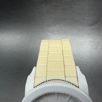 Diesel Watch Men 44mm White Dial White Rubber Round DZ1436 New Battery4