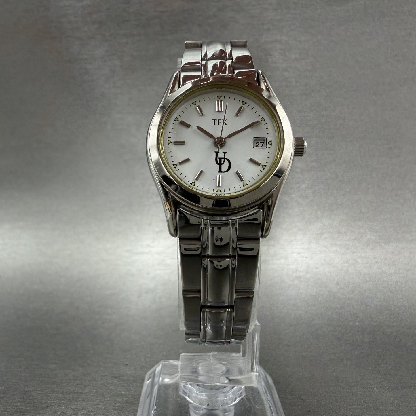 Bulova TFX Watch Women 26mm White Dial Silver Tone Date Round 36M00 New battery5
