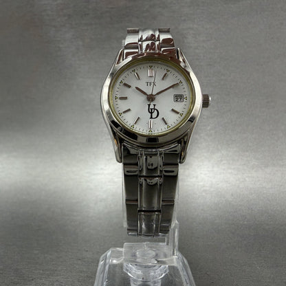 Bulova TFX Watch Women 26mm White Dial Silver Tone Date Round 36M00 New battery5