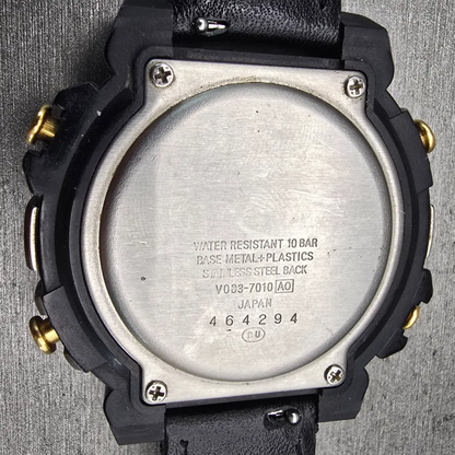 Seiko Alba Hyper-Tech Watch Men 47mm Black Dial Two Tone Chrono V083-7010 NewBat10