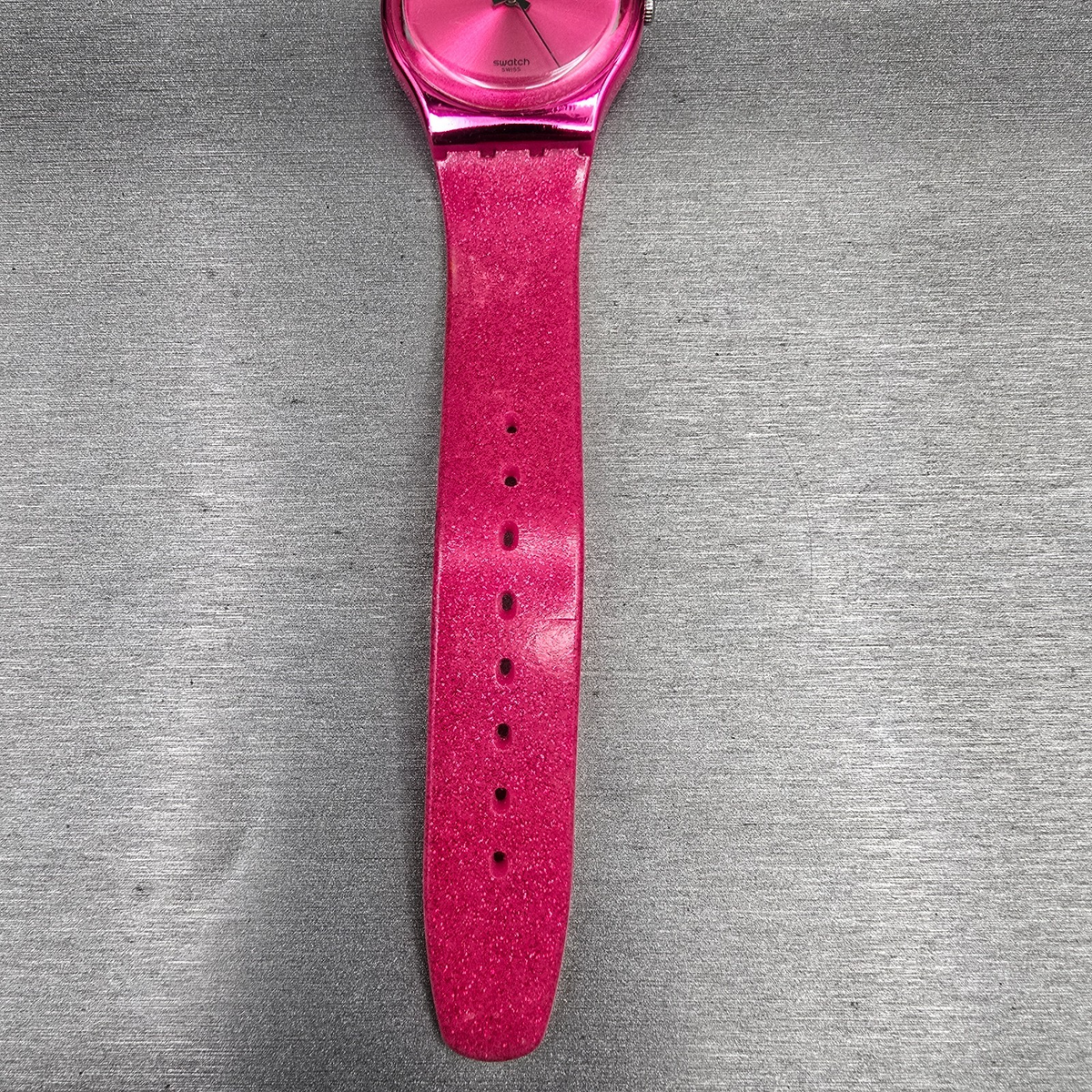 Swatch Deep Pink Watch Men 34mm Pink Dial Pink Tone Round GP139 New Battery READ5