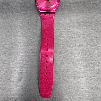 Swatch Deep Pink Watch Men 34mm Pink Dial Pink Tone Round GP139 New Battery READ5