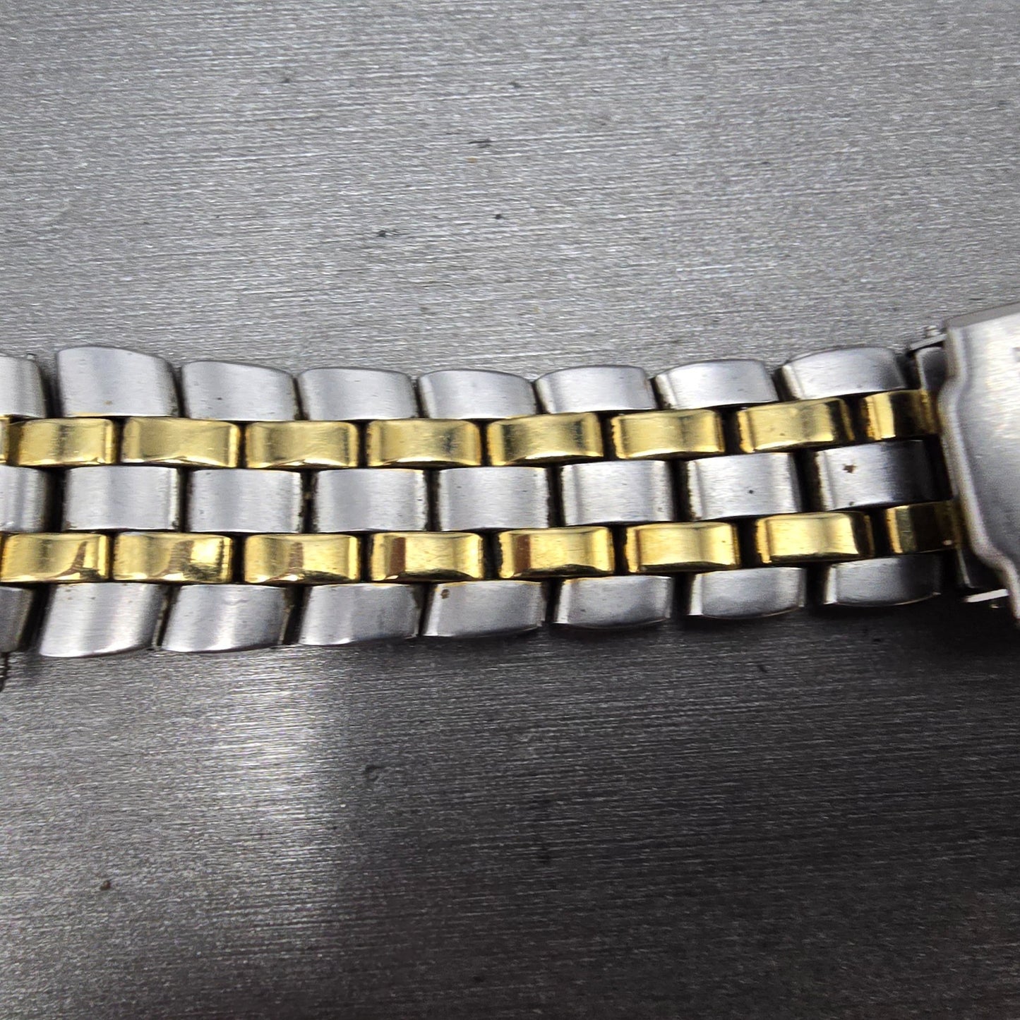 Citizen Bracelet 18mm Stainless Steel Two Tone Tri Folding Clasp VTG READ!!!!!!!5