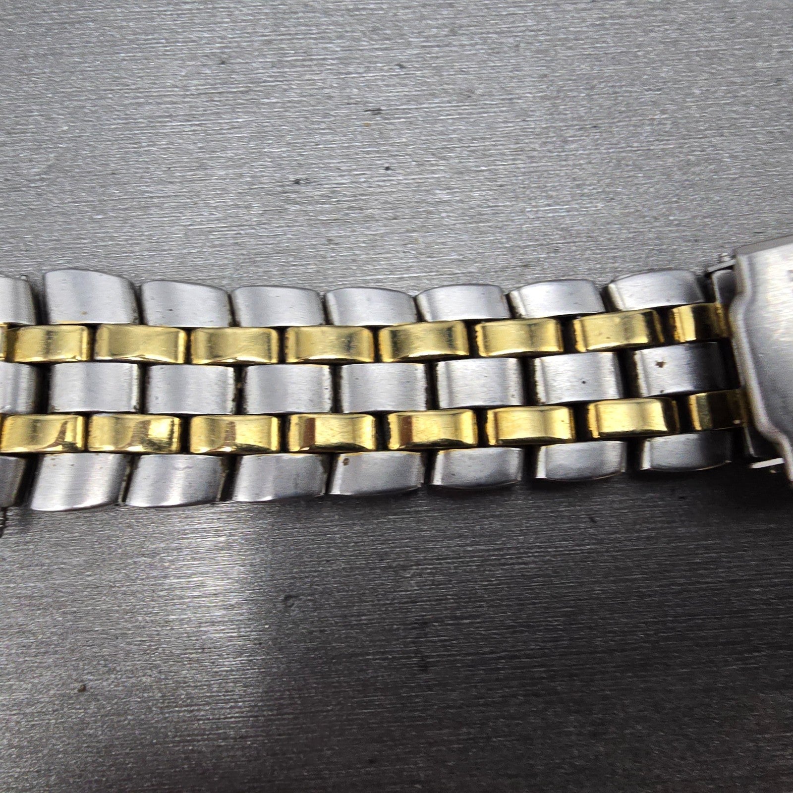 Citizen Bracelet 18mm Stainless Steel Two Tone Tri Folding Clasp VTG READ!!!!!!!5