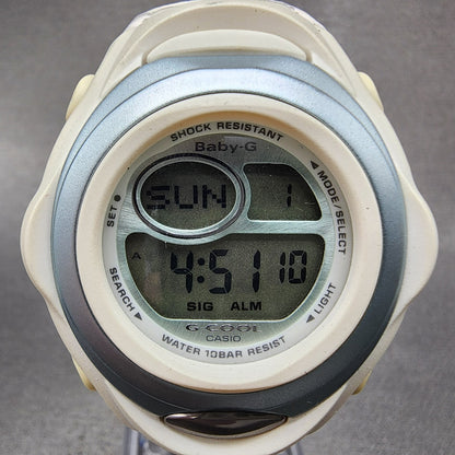 Casio BabyG BGC100 Watch Women 38mm Digital White Tone Round New Battery2
