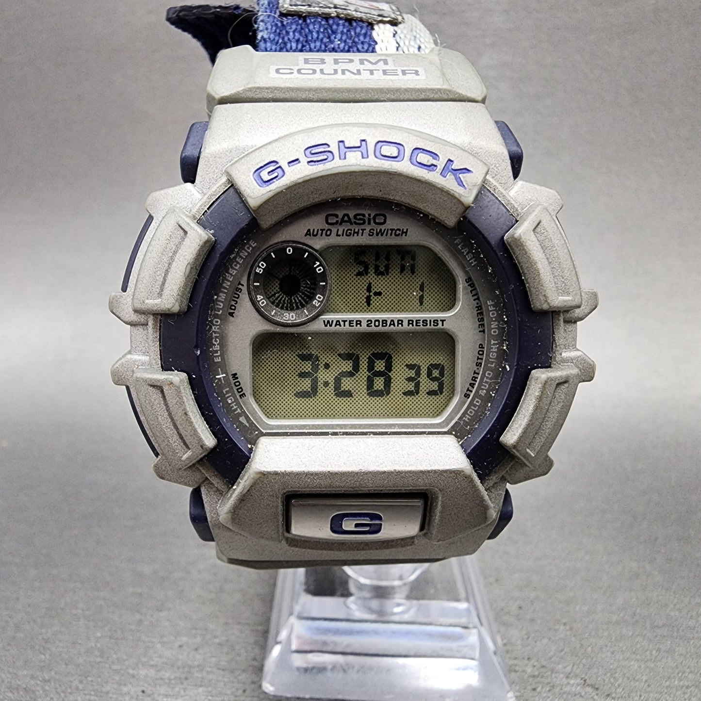 Casio GShock DW9550 Watch Men 48mm Digital Blue Gray Alarm Chrono New Battery0