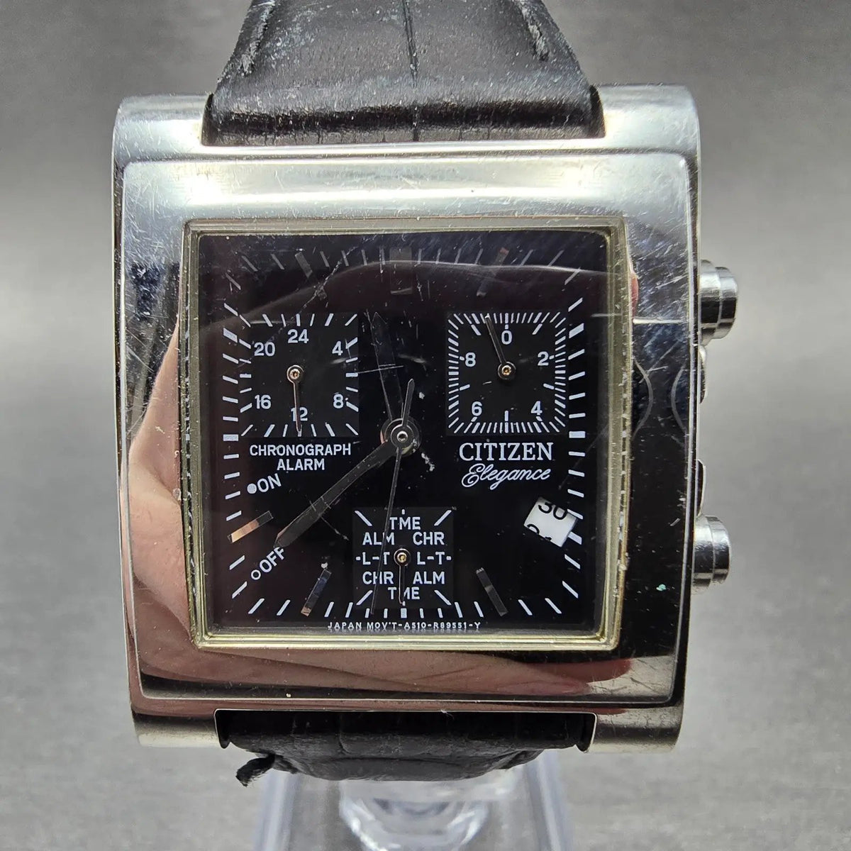 Citizen Elegance Chronograph Watch Men 31mm Black Dial Steel A510-R35632 PARTS0