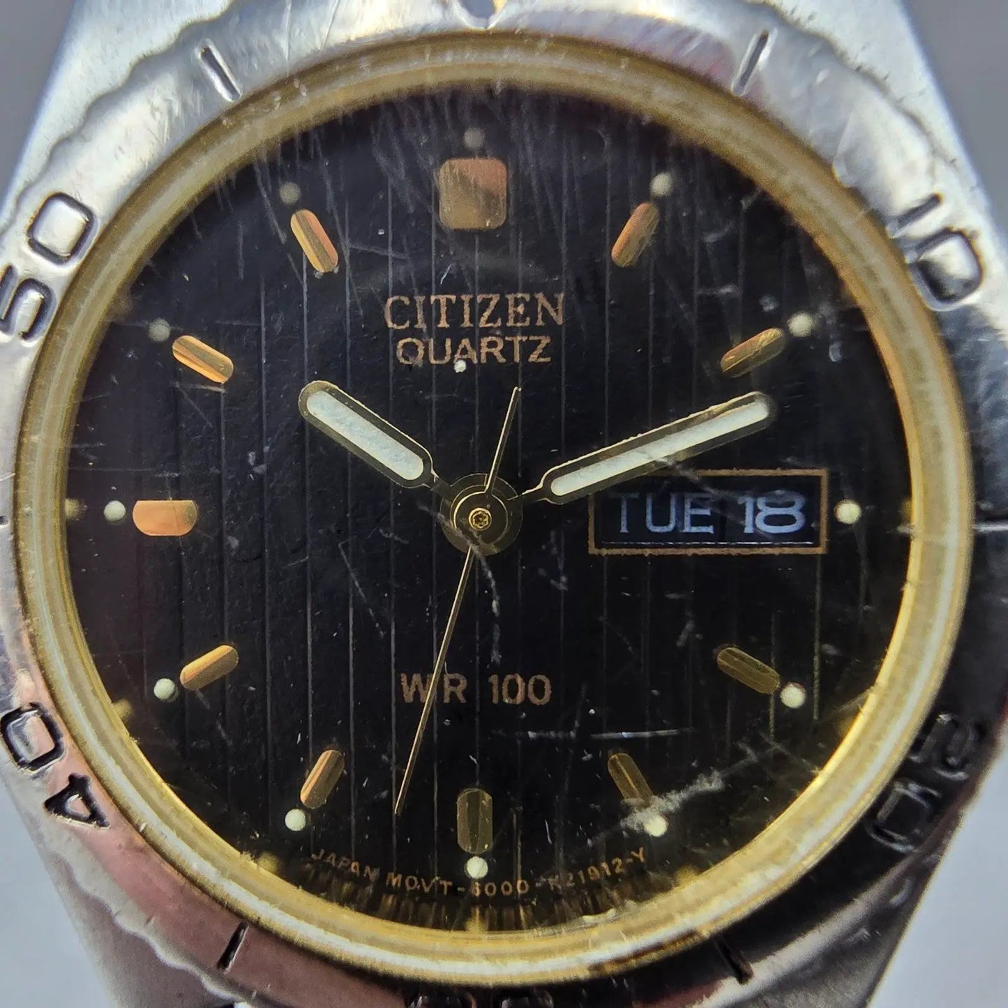 Citizen Dive Watch Women 27mm Black Dial Two Tone Daydate 6000-K06487 NewBattery1