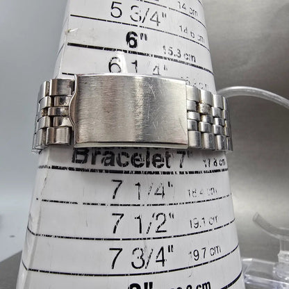 Seiko Quartz QR Watch Men 36mm Silver Dial Silver Tone Date 3862-8010  PARTS11