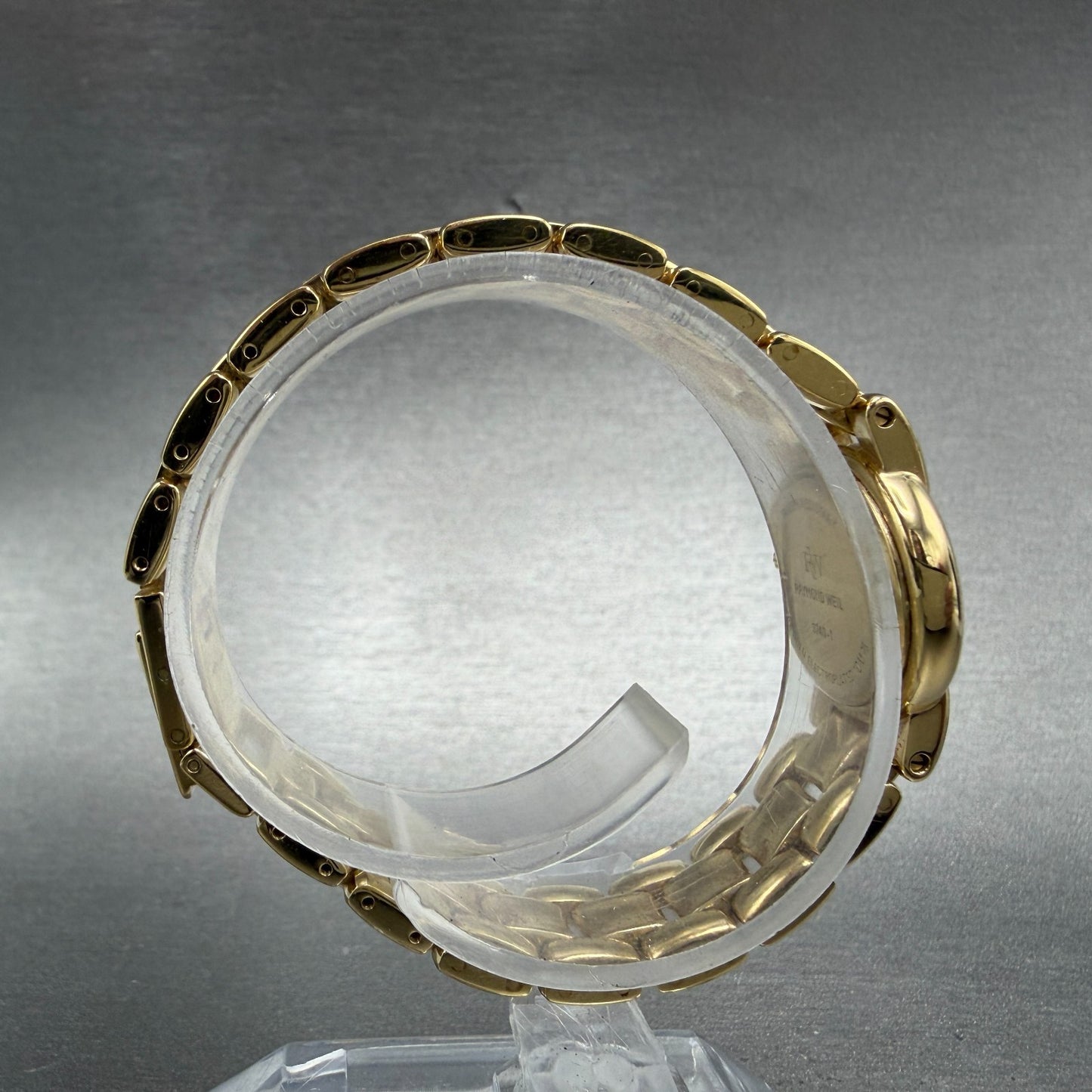Raymond Weil Watch Women 21mm Gold Dial Gold Plated Diamonds 3740-1 New Battery9
