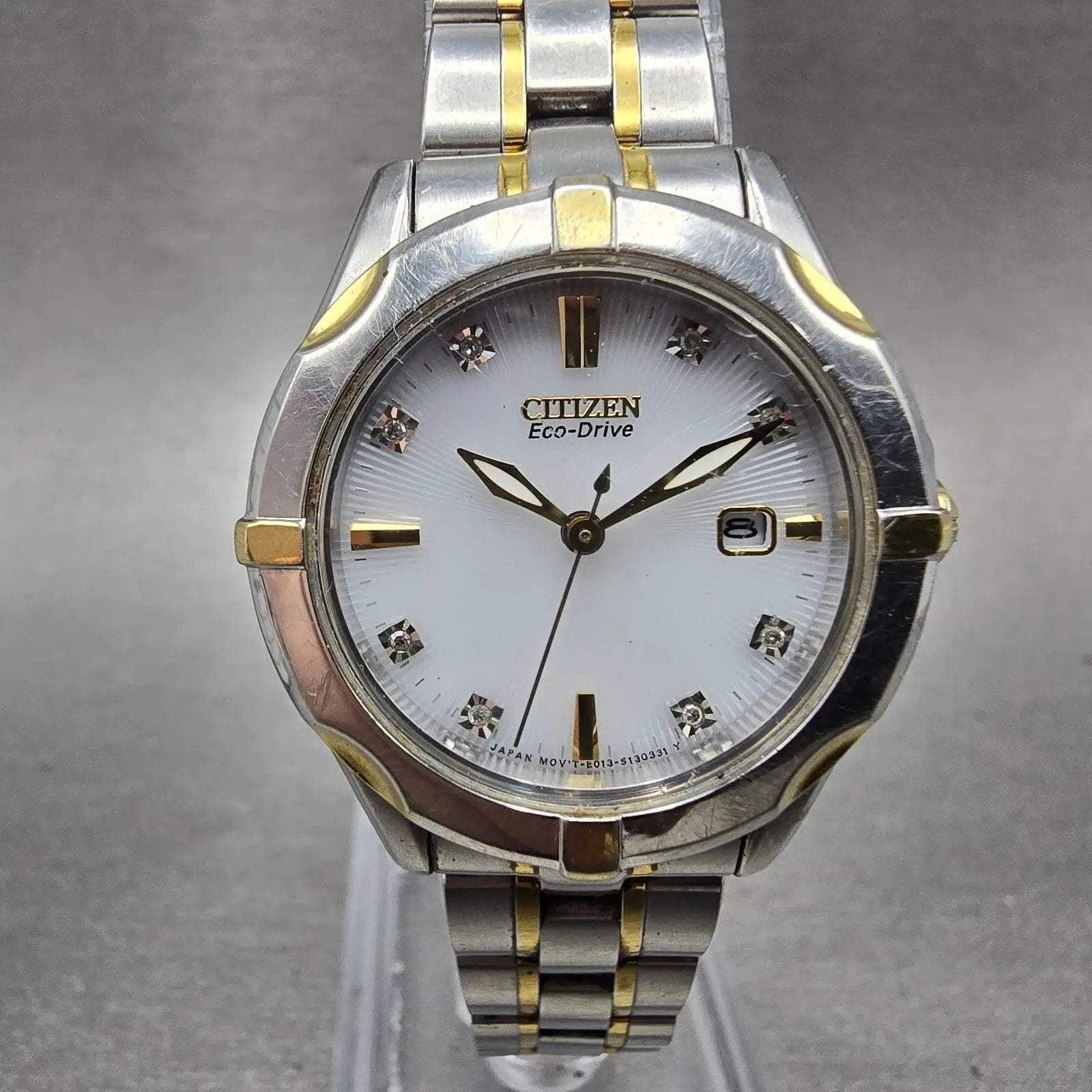 Citizen Eco-Drive Watch Women 29mm White Dial Two Tone Date Runs0