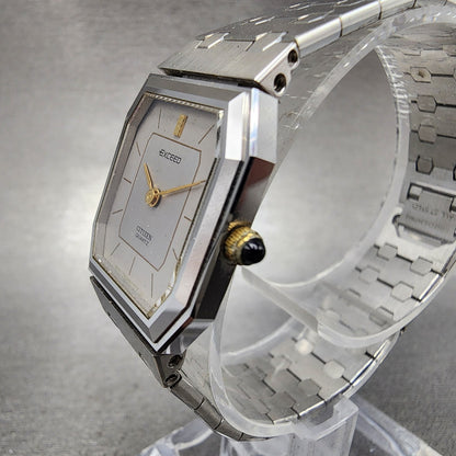 Citizen Exceed Tank Watch Women 22mm Silver Dial Steel Octagon New Battery2