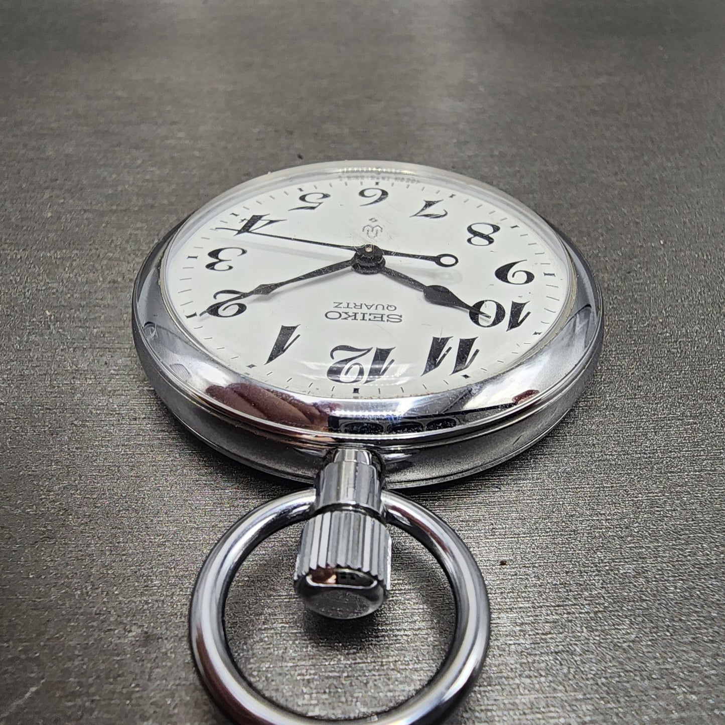 Seiko Pocket Watch Men 50mm White Dial Silver Tone 75500010 PARTS5